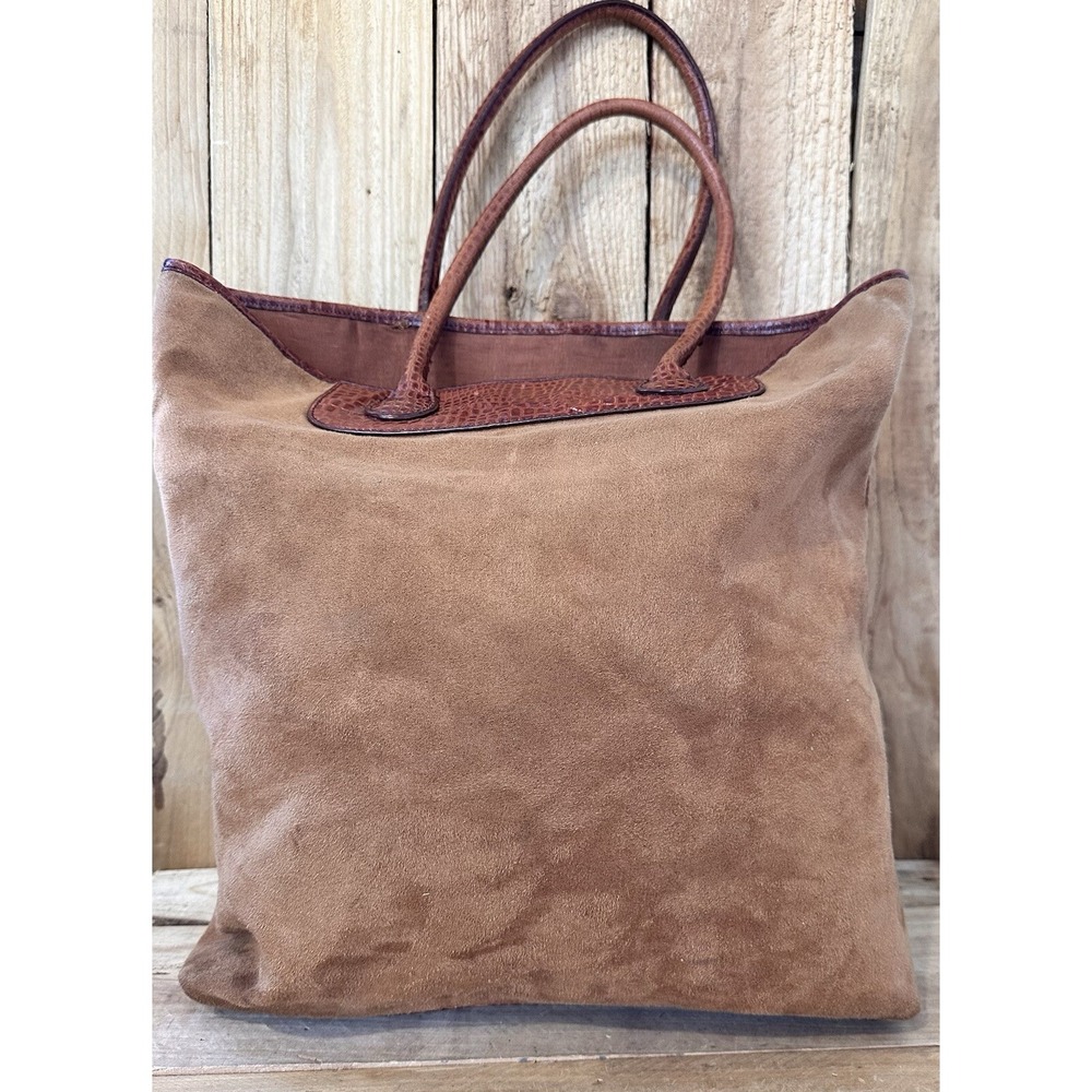 Coldwater Creek Tote Bag Purse Faux Leather Double Handles Old Money Western
